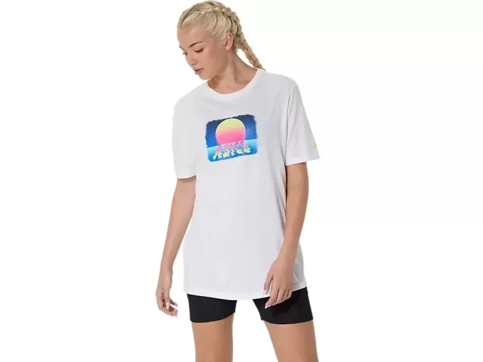 ASICS RETRO SUNSET SHORT SLEEVE TEE ASICS RETRO SUNSET SHORT SLEEVE TEE