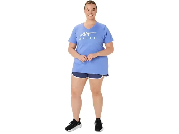WOMEN’S ASICS STRIPES V-NECK WOMEN’S ASICS STRIPES V-NECK