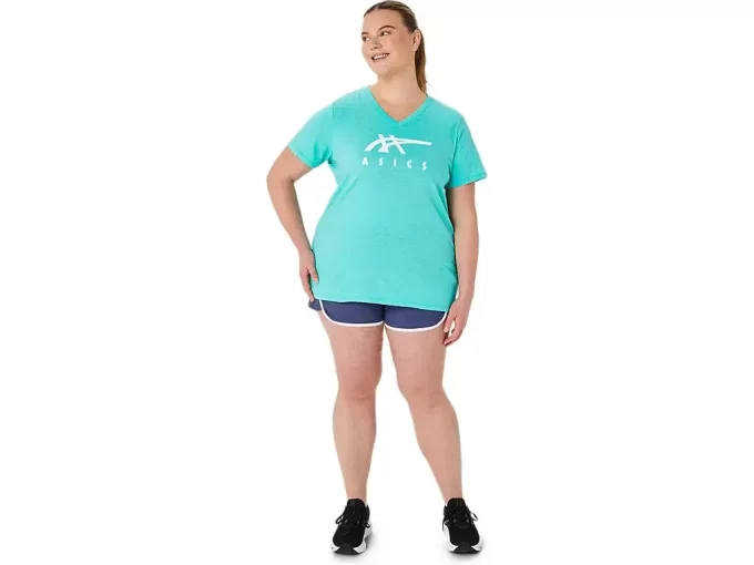 WOMEN’S ASICS STRIPES V-NECK WOMEN’S ASICS STRIPES V-NECK