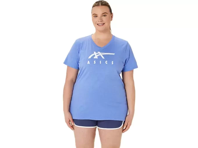 WOMEN’S ASICS STRIPES V-NECK WOMEN’S ASICS STRIPES V-NECK