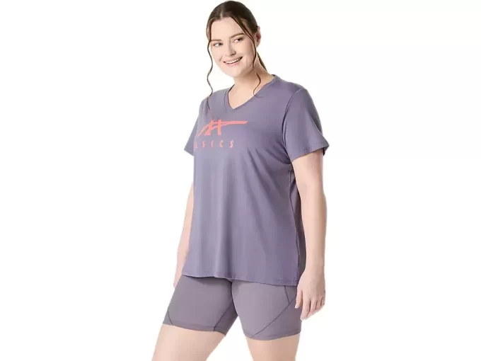 WOMEN’S ASICS STRIPES V-NECK WOMEN’S ASICS STRIPES V-NECK
