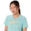 WOMEN’S ASICS STRIPES V-NECK WOMEN’S ASICS STRIPES V-NECK