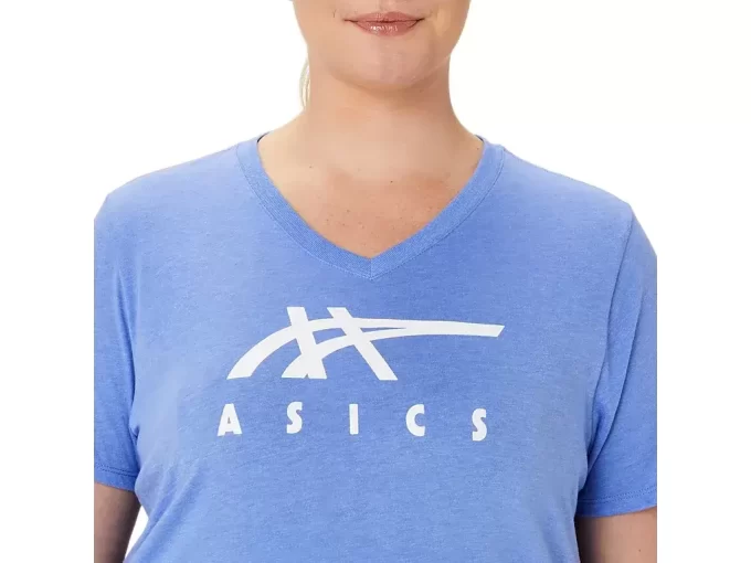 WOMEN’S ASICS STRIPES V-NECK WOMEN’S ASICS STRIPES V-NECK
