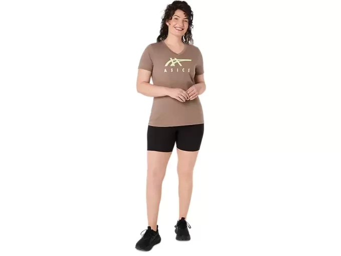 WOMEN’S ASICS STRIPES V-NECK WOMEN’S ASICS STRIPES V-NECK