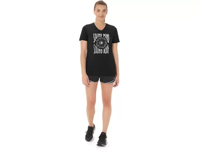 WOMEN’S SUNFLOWER SLOGAN V-NECK WOMEN’S SUNFLOWER SLOGAN V-NECK