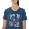 WOMEN’S SUNFLOWER SLOGAN V-NECK WOMEN’S SUNFLOWER SLOGAN V-NECK